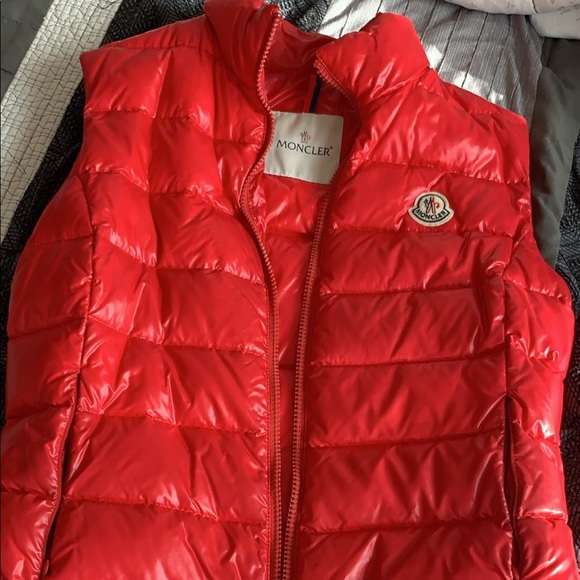 red moncler vest